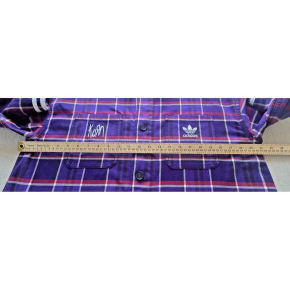 NWOT Authentic Men's Adidas x Korn Heavy Duty Plaid Flannel Overshirt (M) - Picture 16 of 16